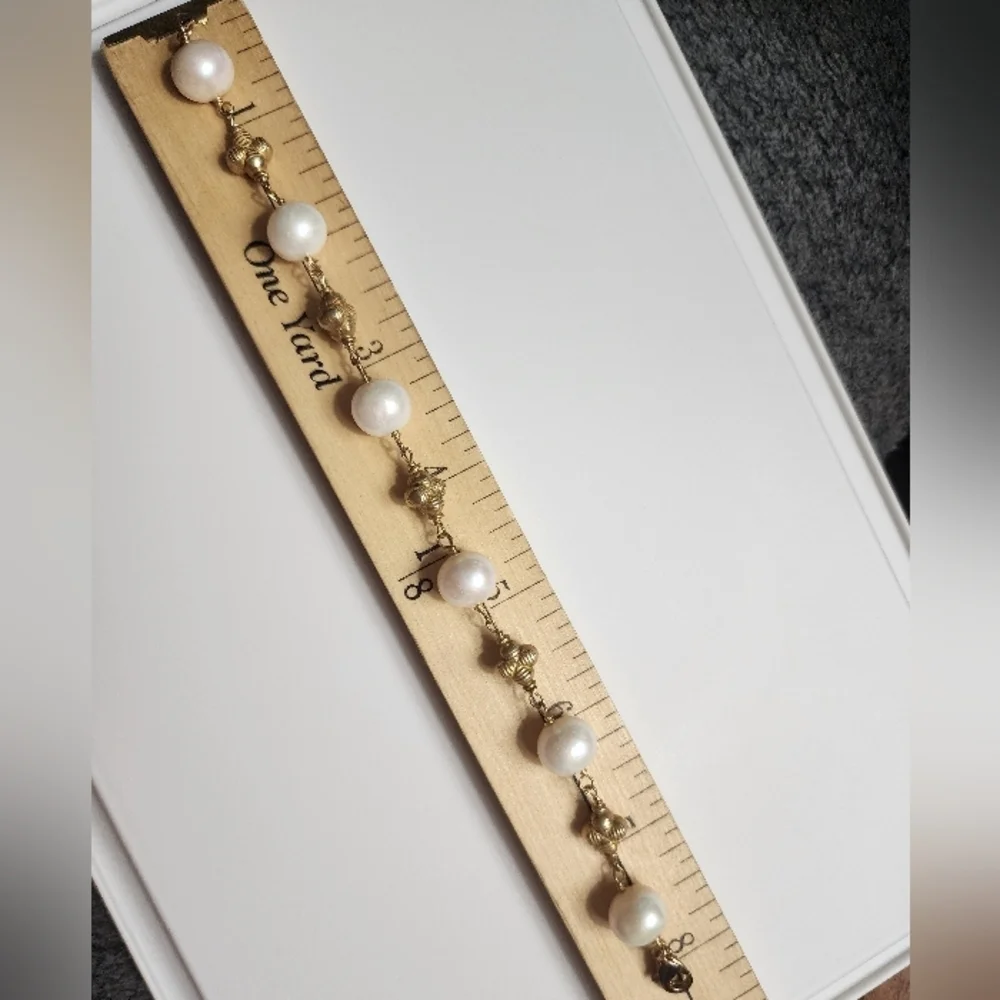 Goldtone Faux Pearl Bracelet
